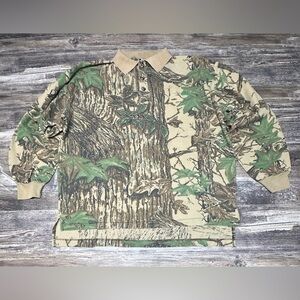 Vintage RedHead Realtree Camo Long Sleeve Polo Shirt Made USA XL
